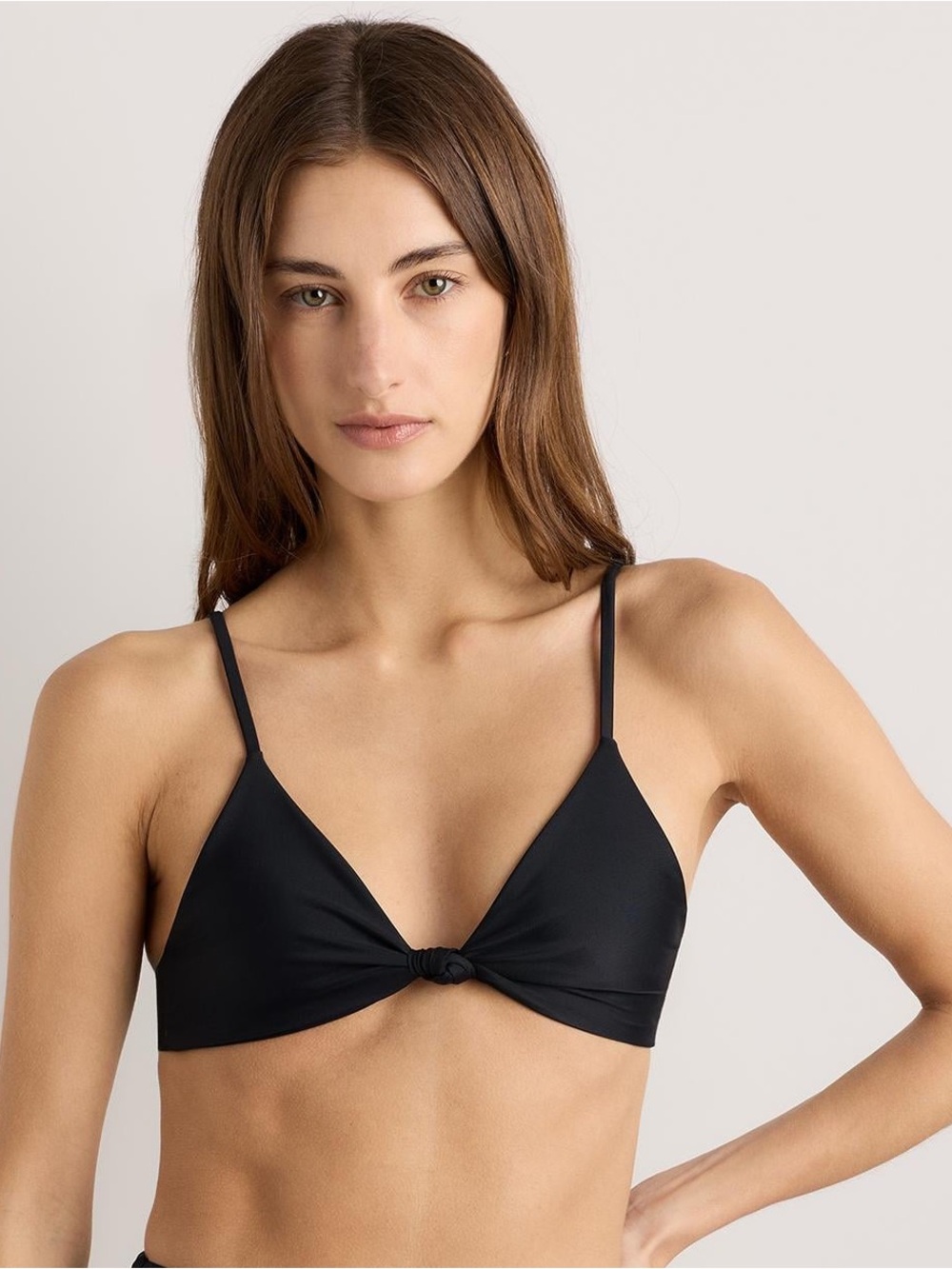 Quince Black Knot Front Triangle Bikini Top